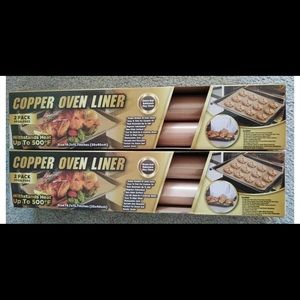 Lot of TWO New 2 pack Copper Oven Liner
